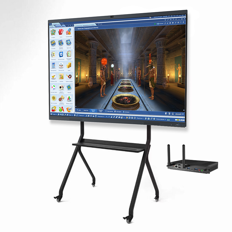 Інтерактивна панель EdPro Touch B 75" (ETP75B), OPS ПК (Intel i5 12Gen/16/512/W11Pro), мобільний стенд